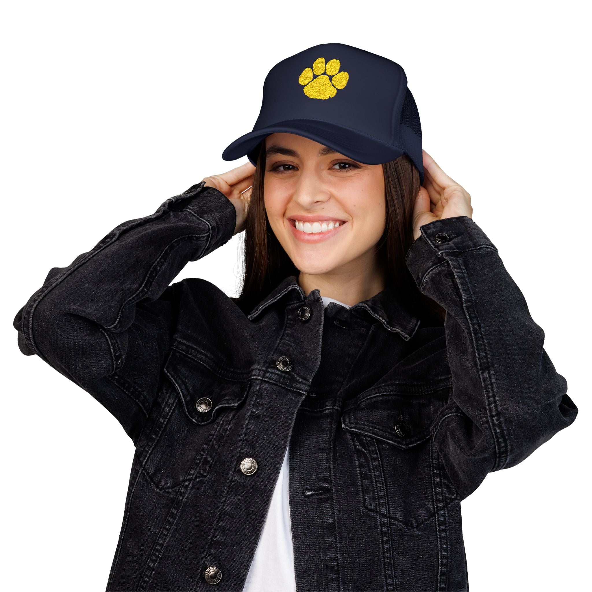 SJ Bears - Embroidered Paw Print Foam Trucker Hat