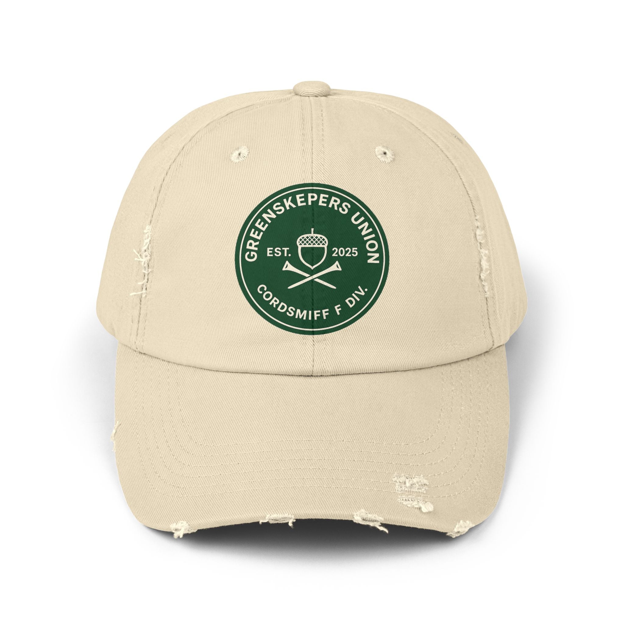 Greenskeepers Union Hat Distressed Golf Cap, Vintage Clubcore Dad Hat, Gift for Golfer, Unisex Cotton Twill Adjustable Baseball Cap