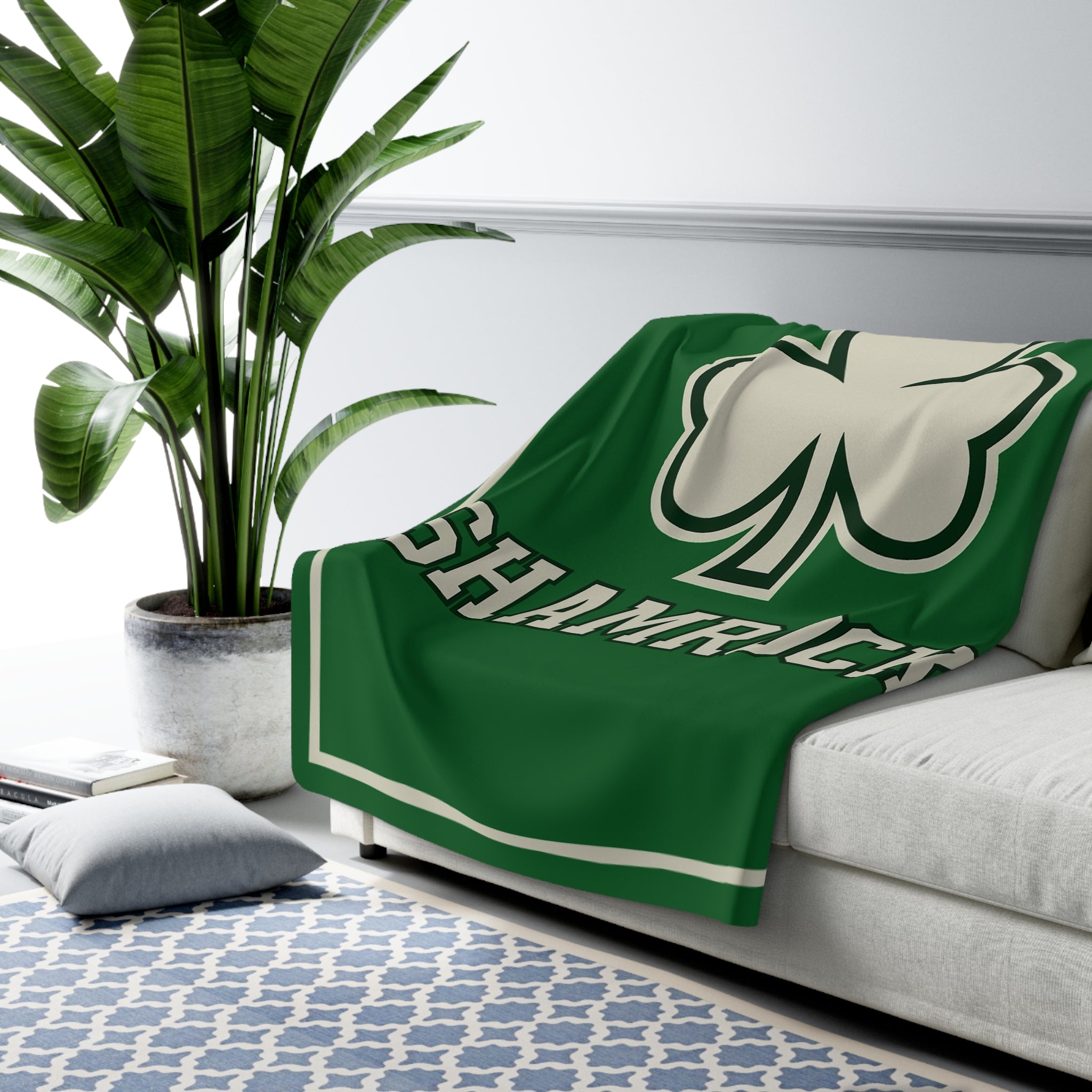Shamrocks- Cozy Sherpa Fleece Blanket