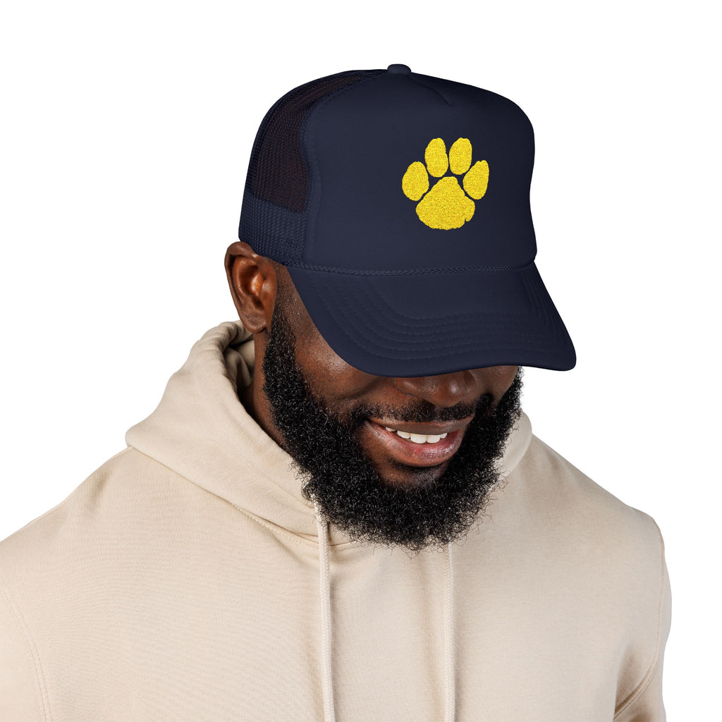 SJ Bears - Embroidered Paw Print Foam Trucker Hat