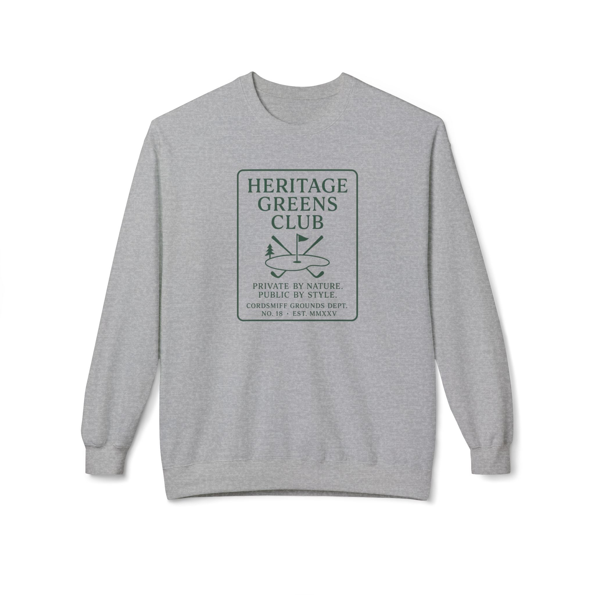 Unisex Golf Sweatshirt Heritage Greens Club Pullover, Fall Gift for Golfer, Preppy Golfcore Crewneck, Vintage Aesthetic Outdoor Shirt
