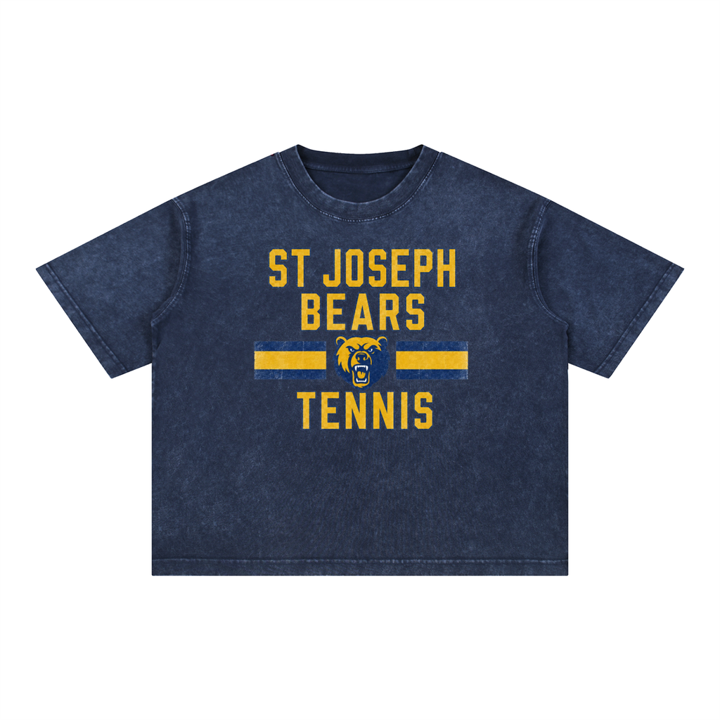 Bears Tennis - Mineral Wash Boxy Cotton T-Shirt