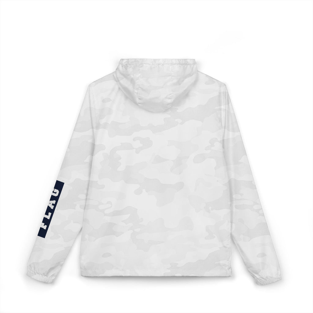 SJ Rocket Football- Windbreaker Jacket – White Camo "SJ" Full-Zip Hooded Jacket