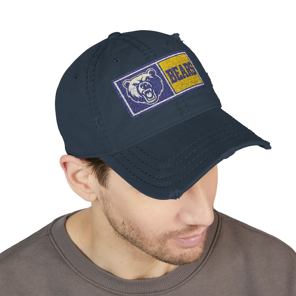 Distressed Embroidered 'Bears' Dad Hat — Vintage Collegiate Cap
