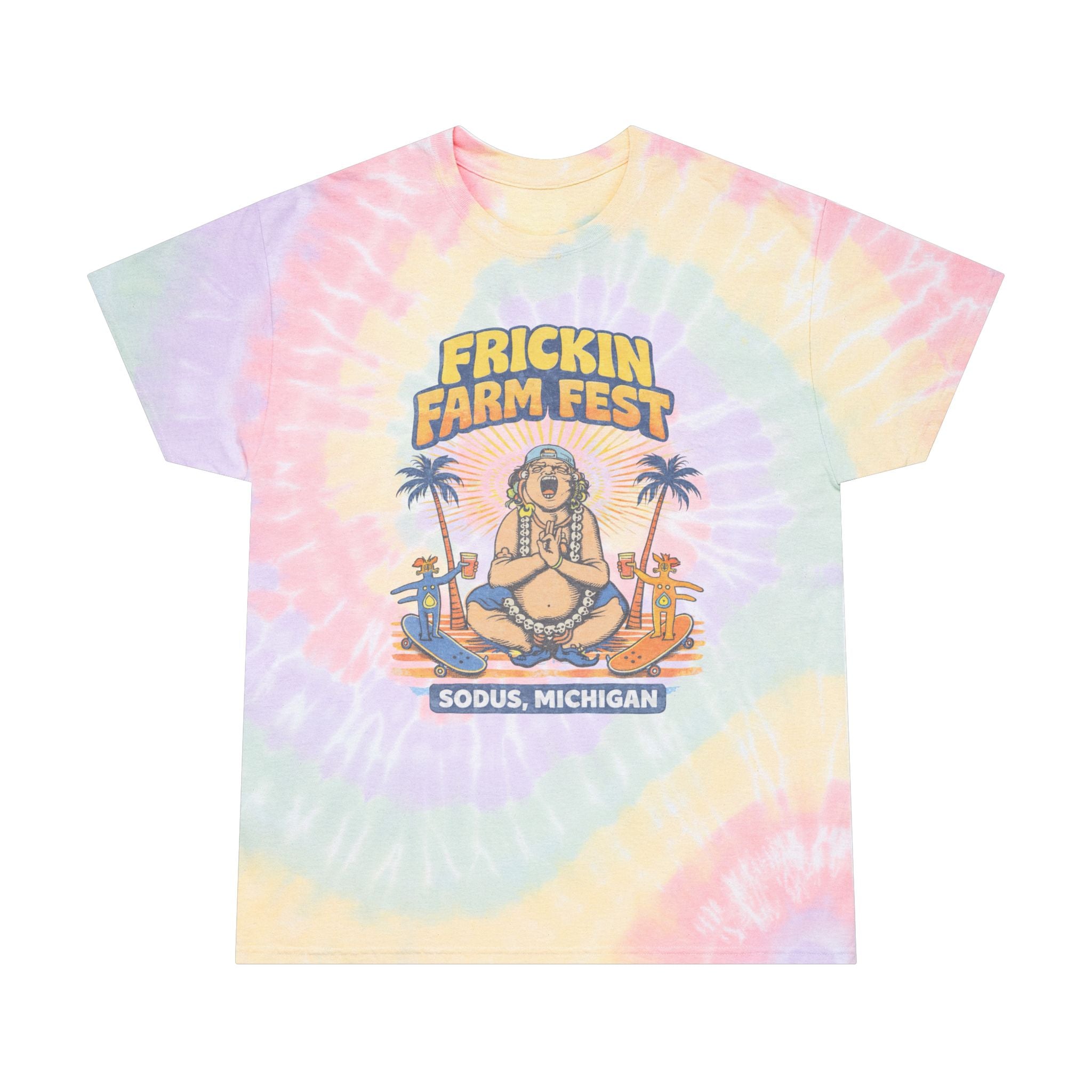 Frickin Farm Fest - Pastel Spiral Tie-Dye Festival Shirt