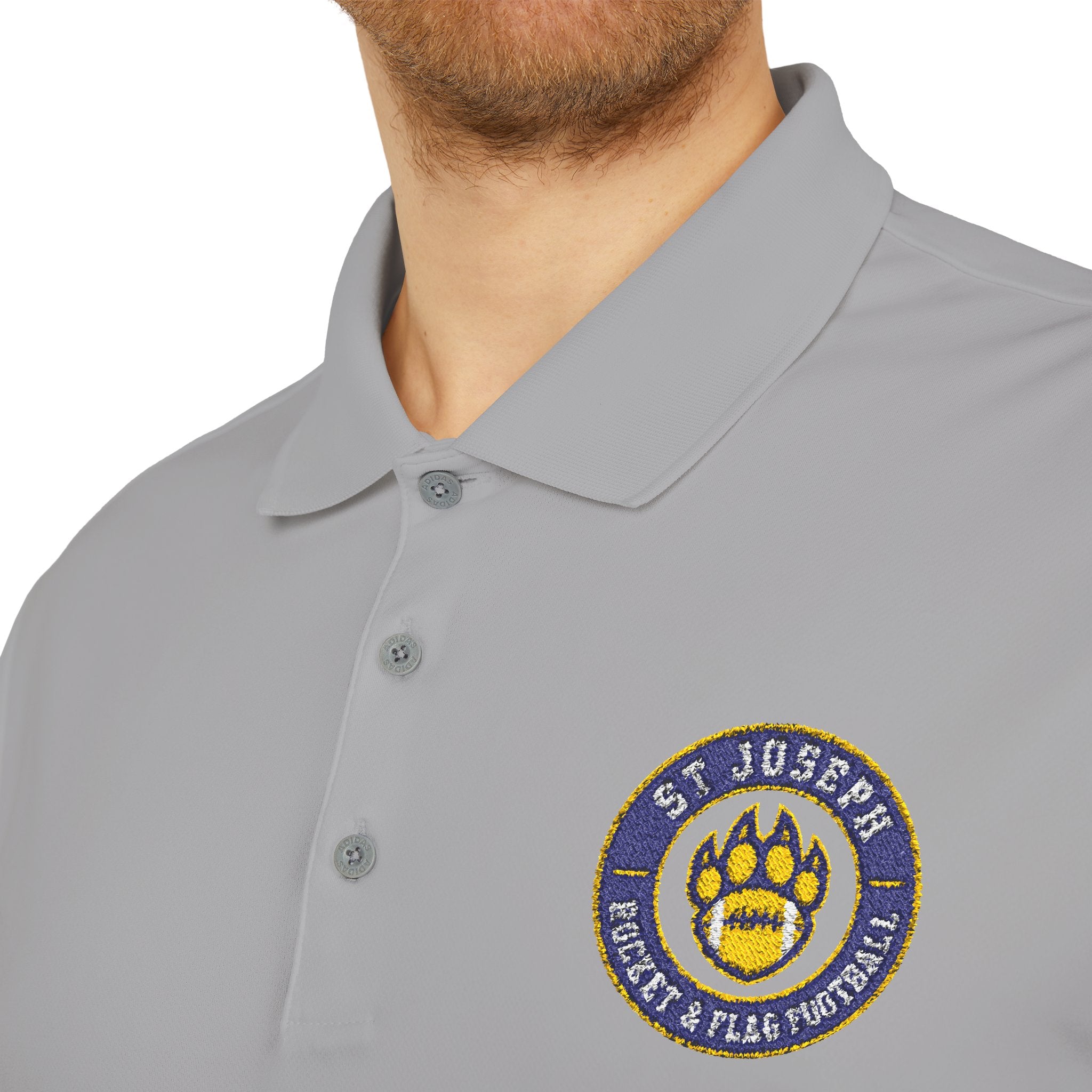 SJ Rocket Football - Performance Polo Shirt — Embroidered SJ Logo Athletic Golf Polo