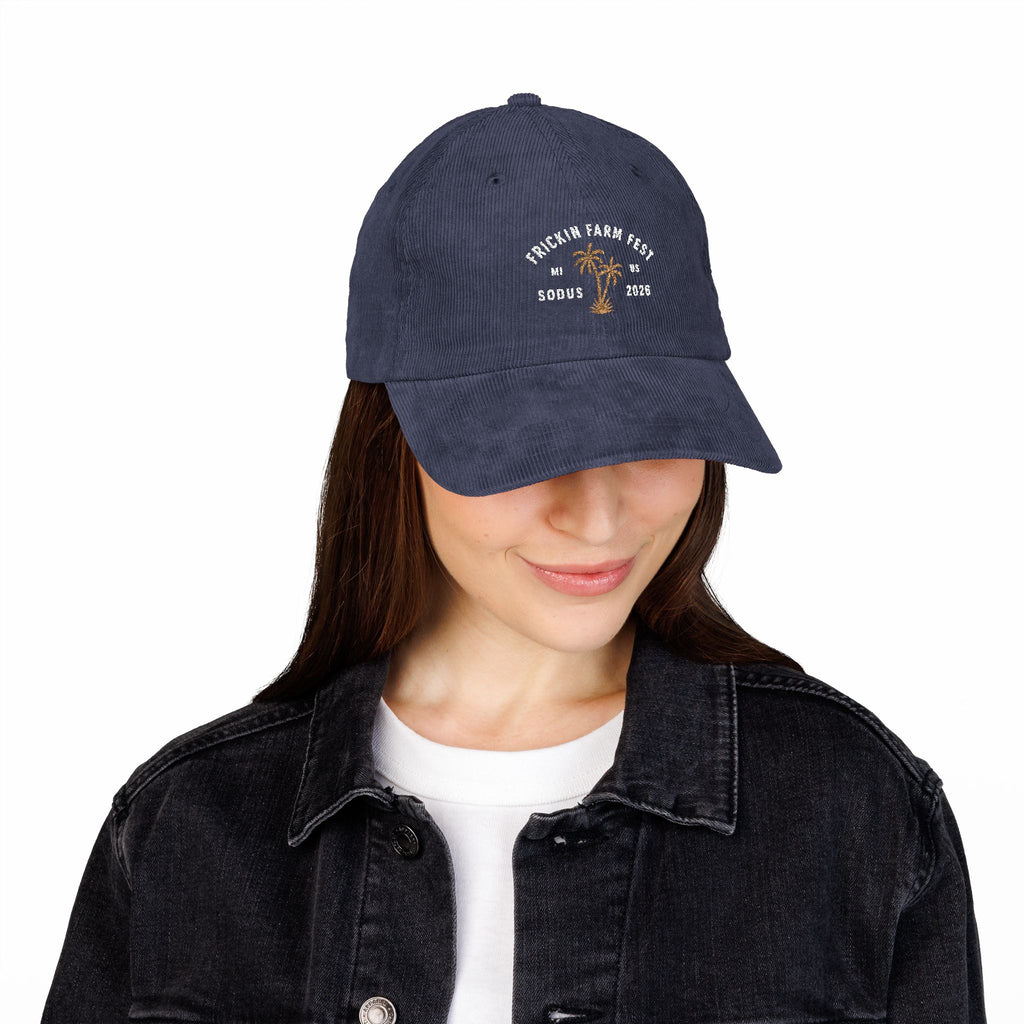 Frickin Farm Fest - Corduroy Embroidered Palm Tree Hat