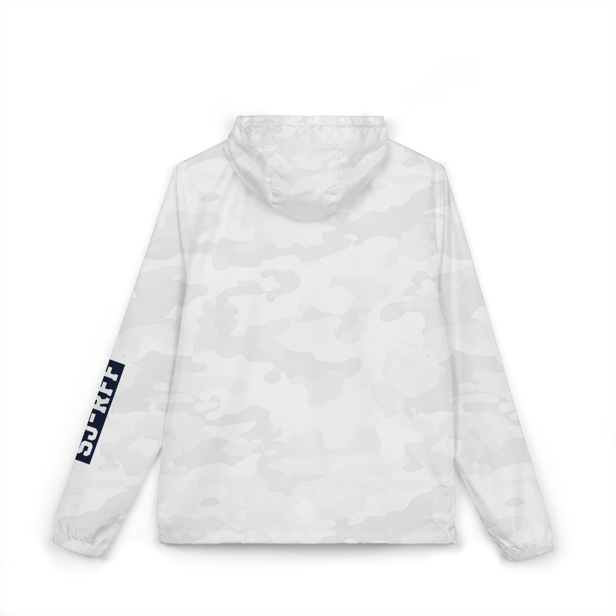 SJ Rocket Football- Windbreaker Jacket – White Camo "SJ" Full-Zip Hooded Jacket
