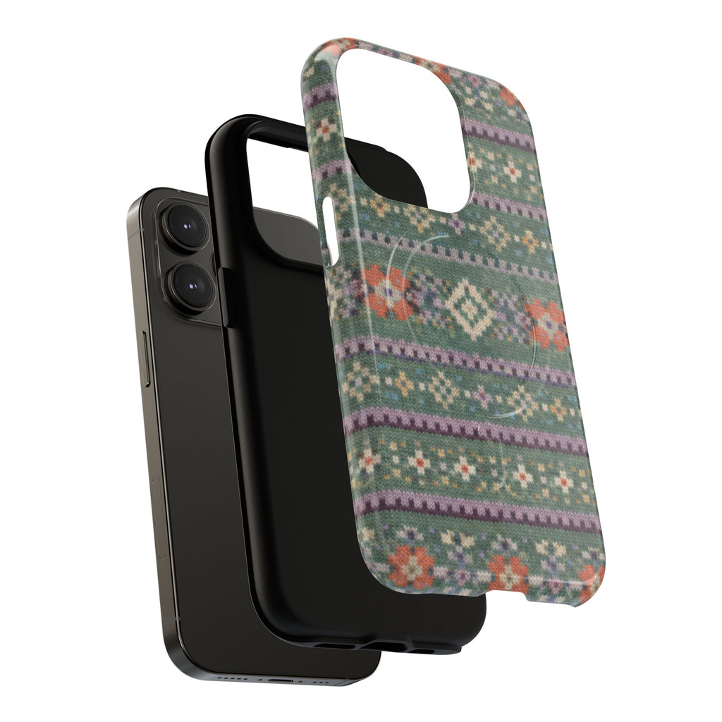 Green Fair Isle Iphone Case