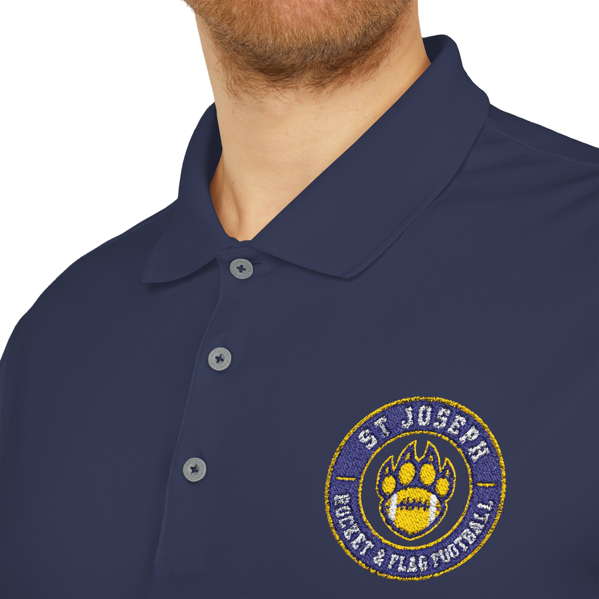 SJ Rocket Football - Performance Polo Shirt — Embroidered SJ Logo Athletic Golf Polo