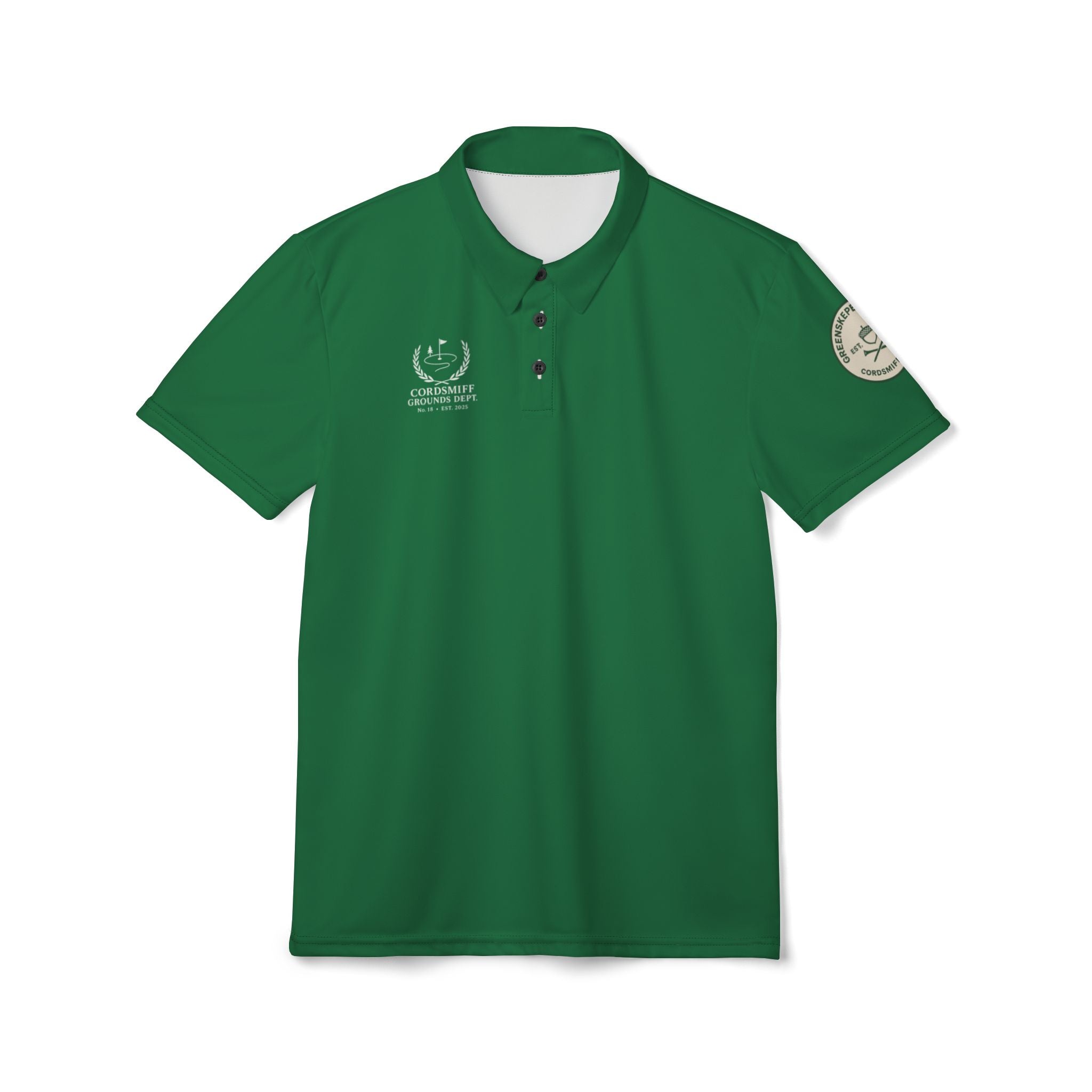 Unisex Golf Polo Shirt Grounds Crew Embroidered Polo, Golfcore Club Shirt, Preppy Green Workwear, Lightweight Summer Team Uniform