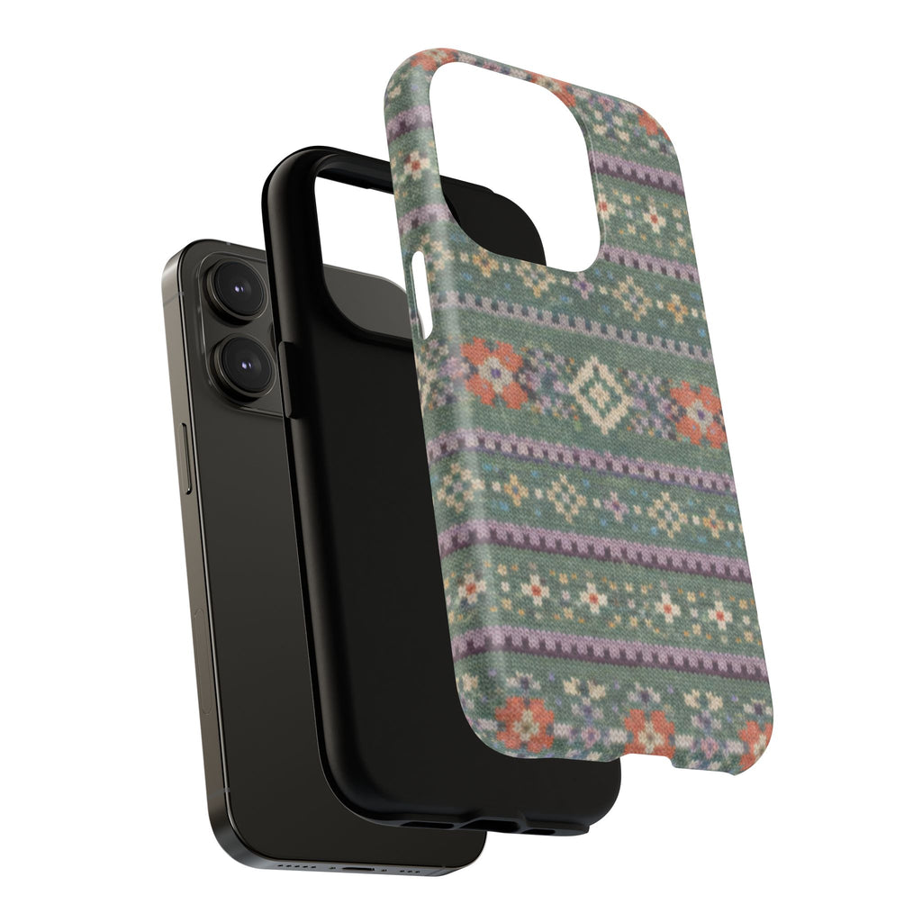 Green Fair Isle Iphone Case
