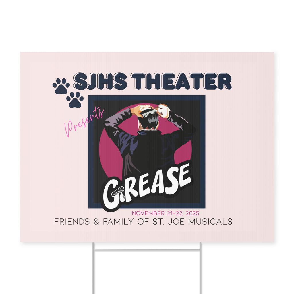 SJ Bears Theater - Grease Yard Sign 18x24 / Double Sided