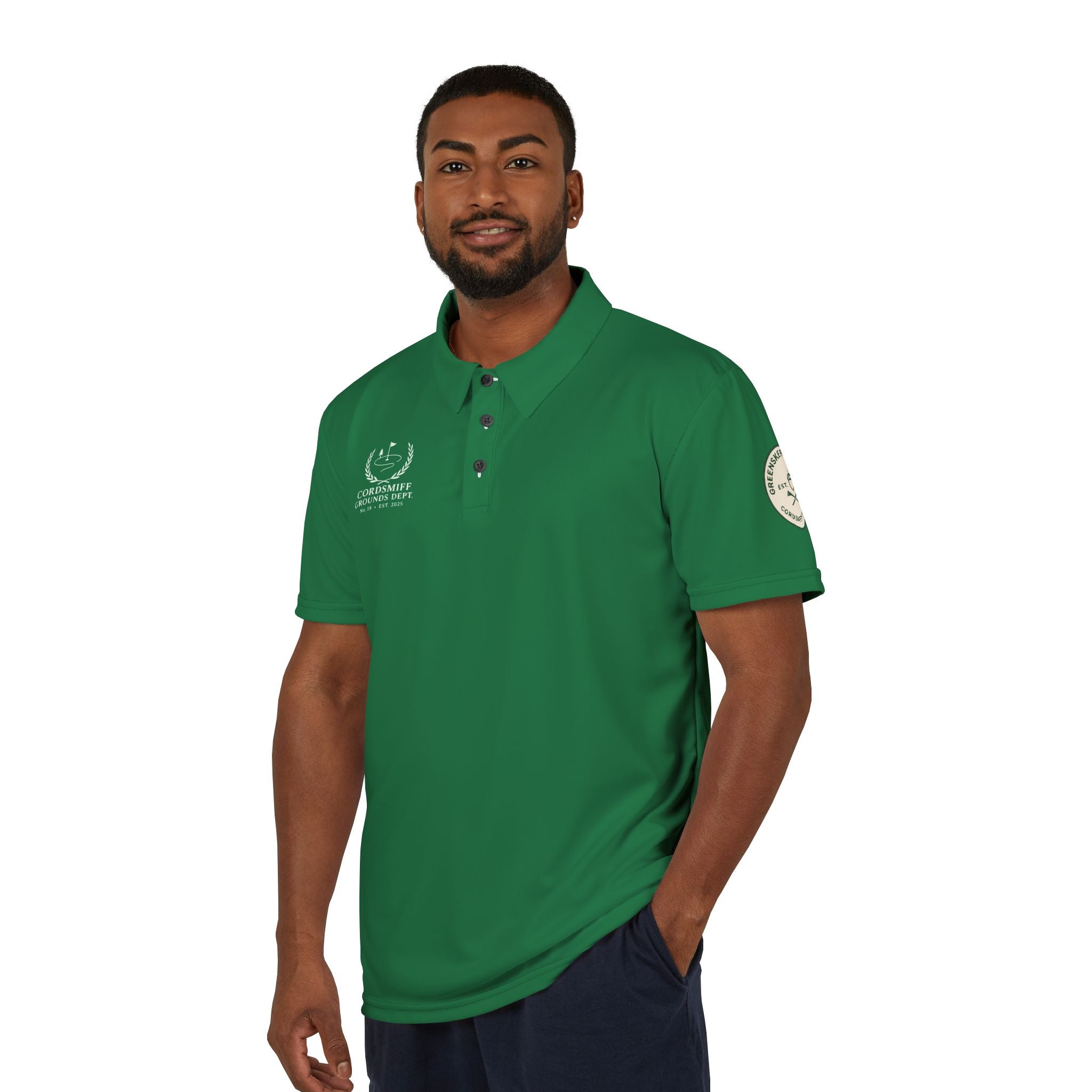 Unisex Golf Polo Shirt Grounds Crew Embroidered Polo, Golfcore Club Shirt, Preppy Green Workwear, Lightweight Summer Team Uniform