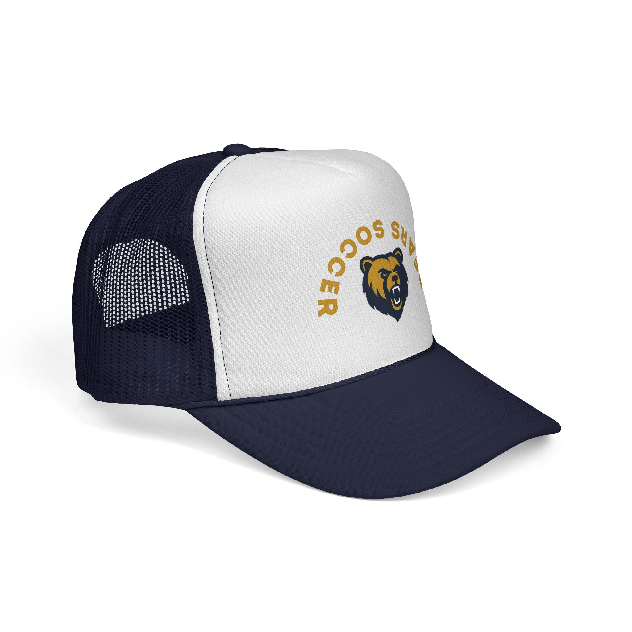 Bear Soccer Trucker Cap – Vintage Mascot Mesh Baseball Hat