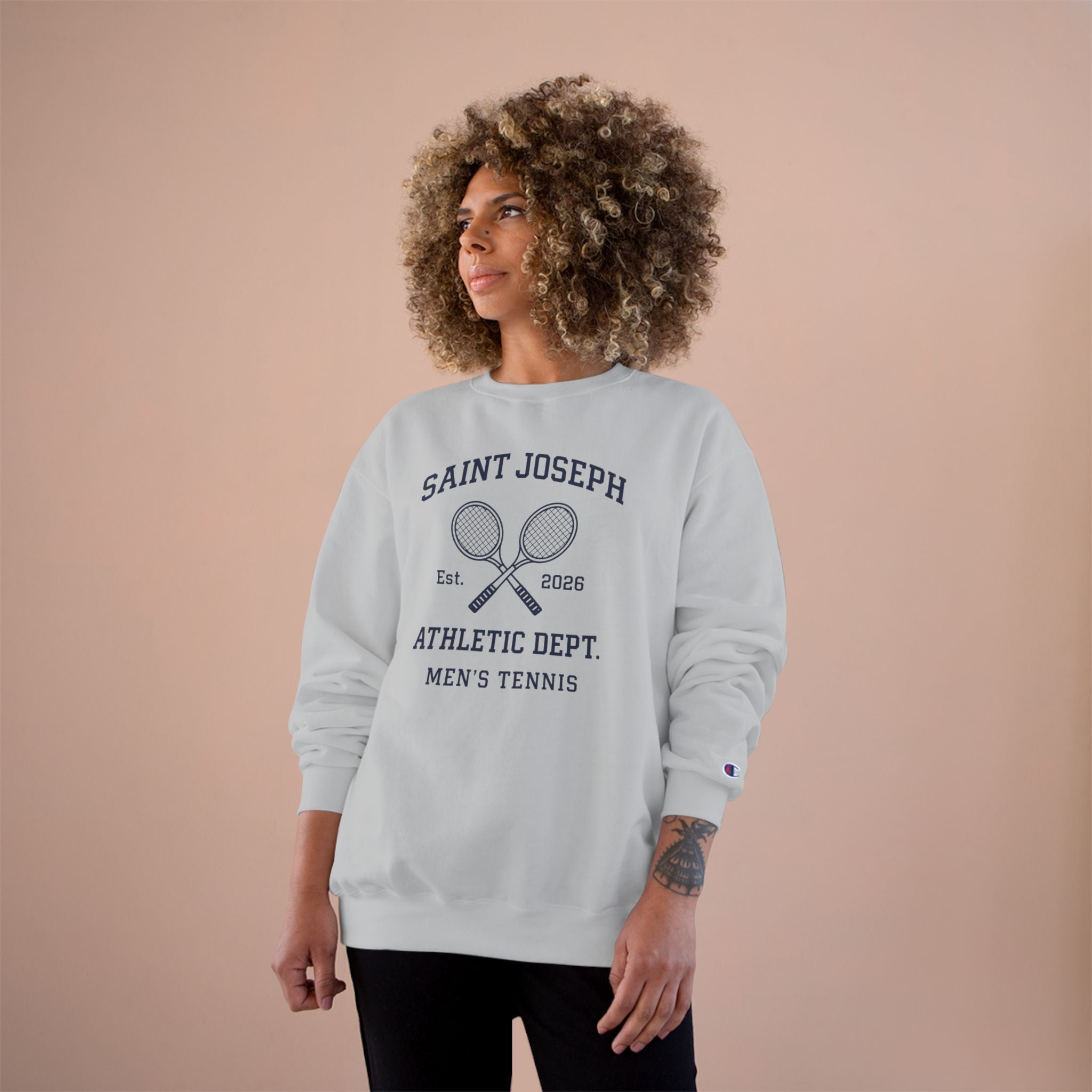 Bears Tennis - Saint Joseph Athletic Dept. Crewneck Sweatshirt — Men's Tennis Vintage Campus Pullover