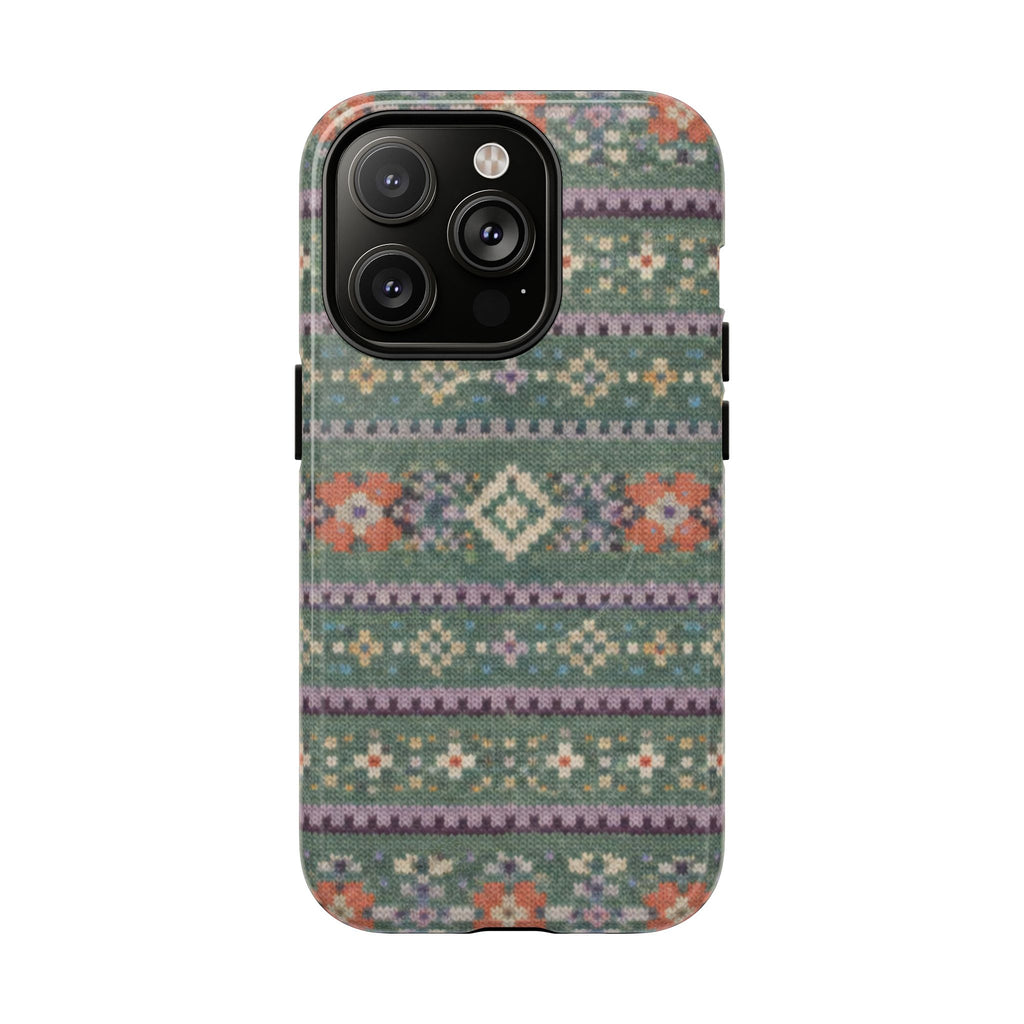 Green Fair Isle Iphone Case