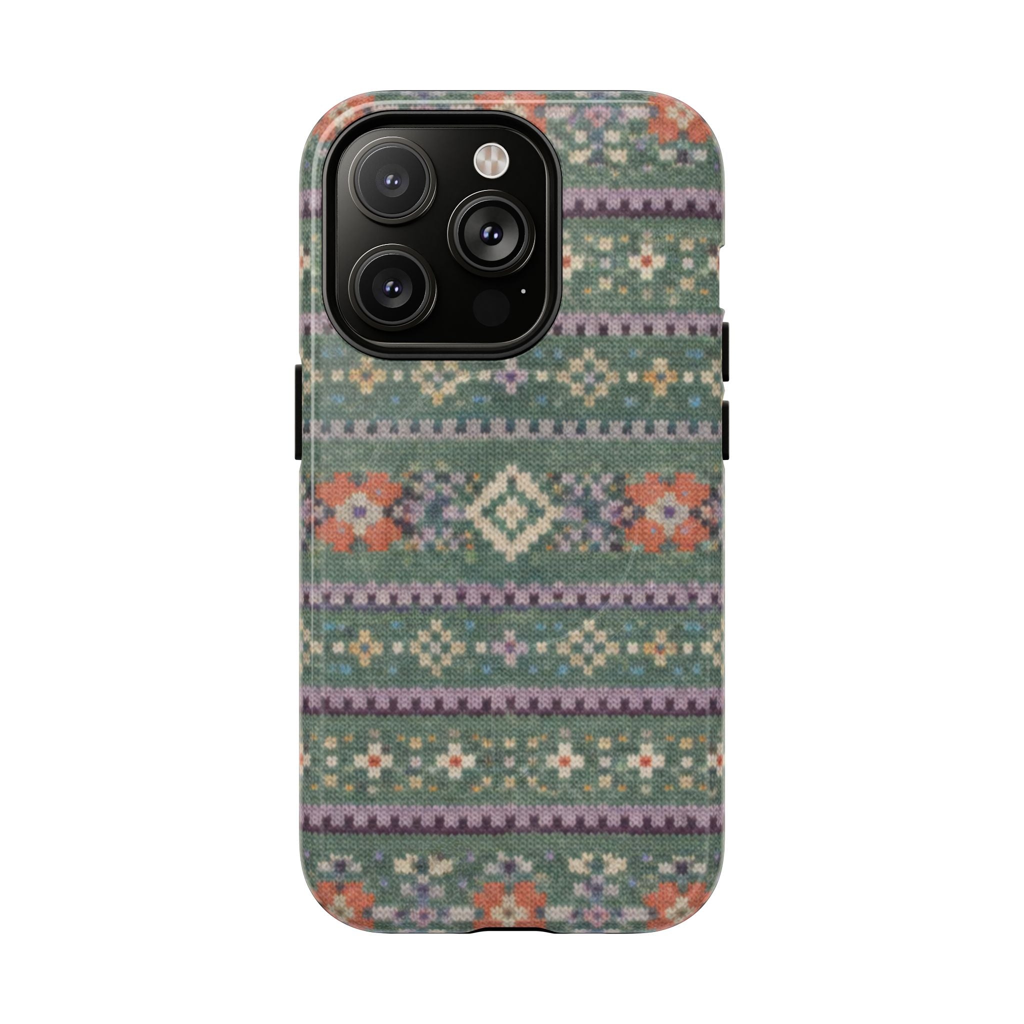 Green Fair Isle Iphone Case
