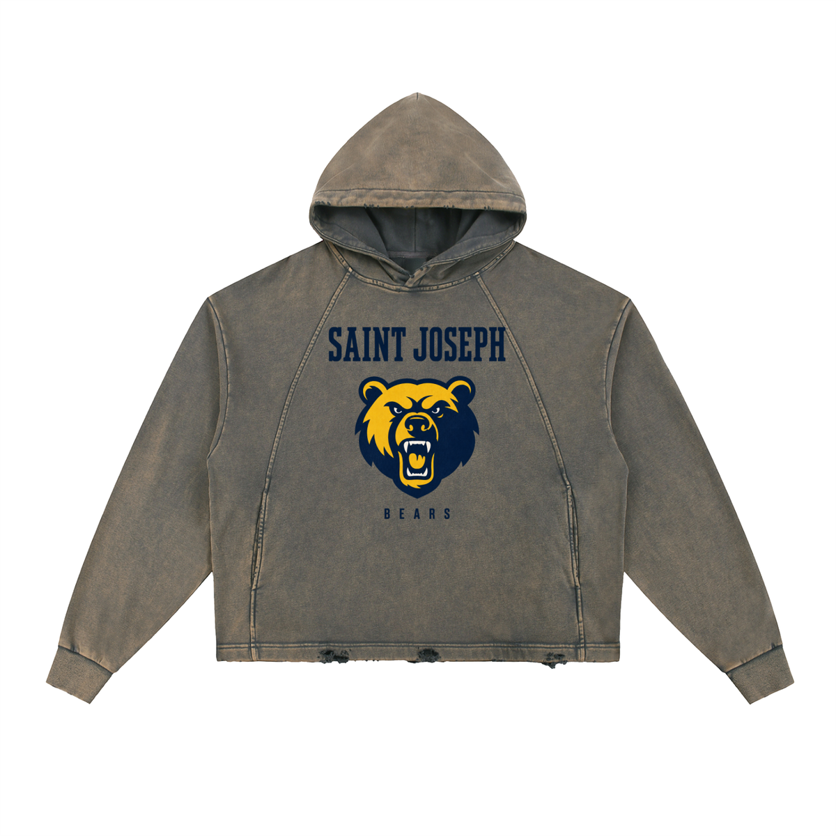 Bears Tennis - Vintage Washed Frayed-Hem Hoodie