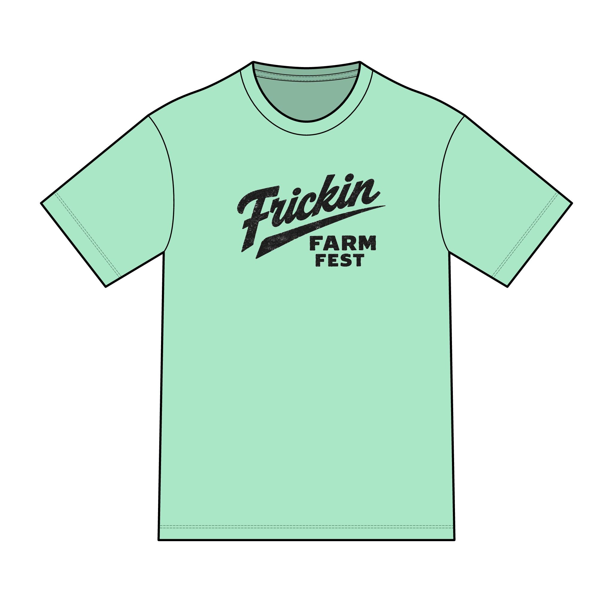Frickin Farm Fest - Retro Script Farm Festival Tee