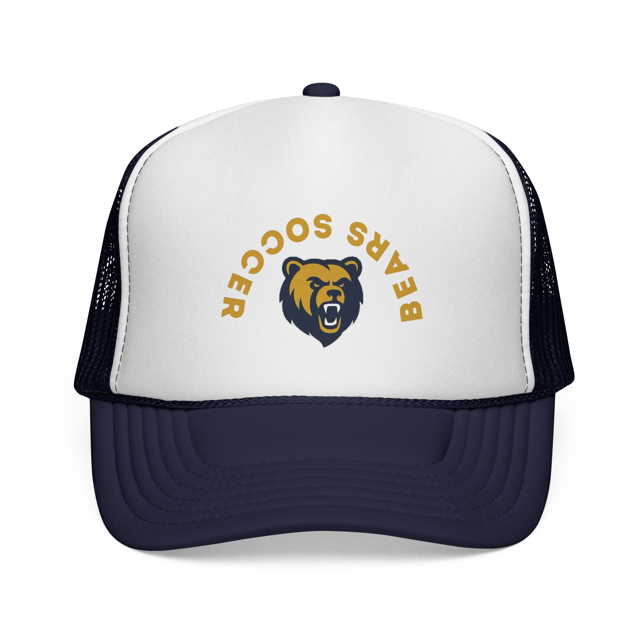 Bear Soccer Trucker Cap – Vintage Mascot Mesh Baseball Hat