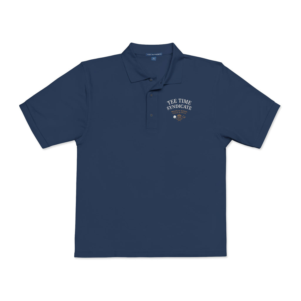 Tee Time Syndicate Golf Polo Embroidered Clubcore Shirt, Prepcore 2.0 Mens Polo, Quiet Luxury Gift for Golfer, Navy Unisex Fit