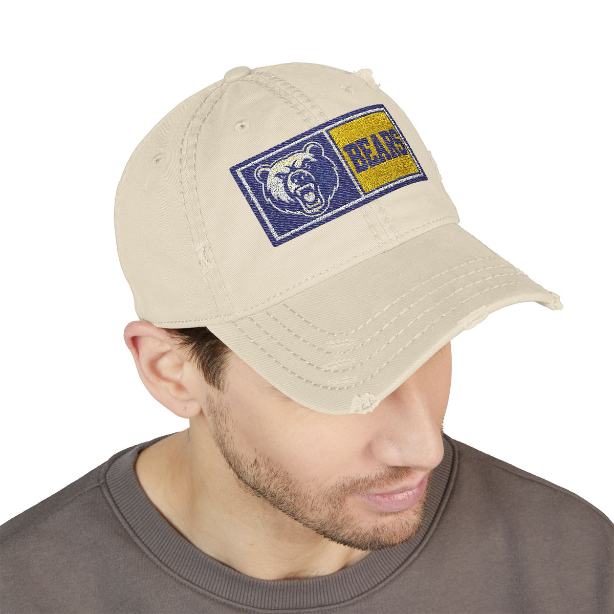 Distressed Embroidered 'Bears' Dad Hat — Vintage Collegiate Cap