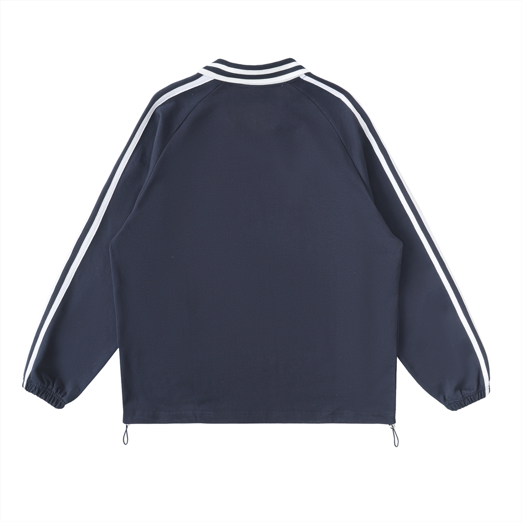 Bears Tennis - Striped Lapel Collar Sweatshirt