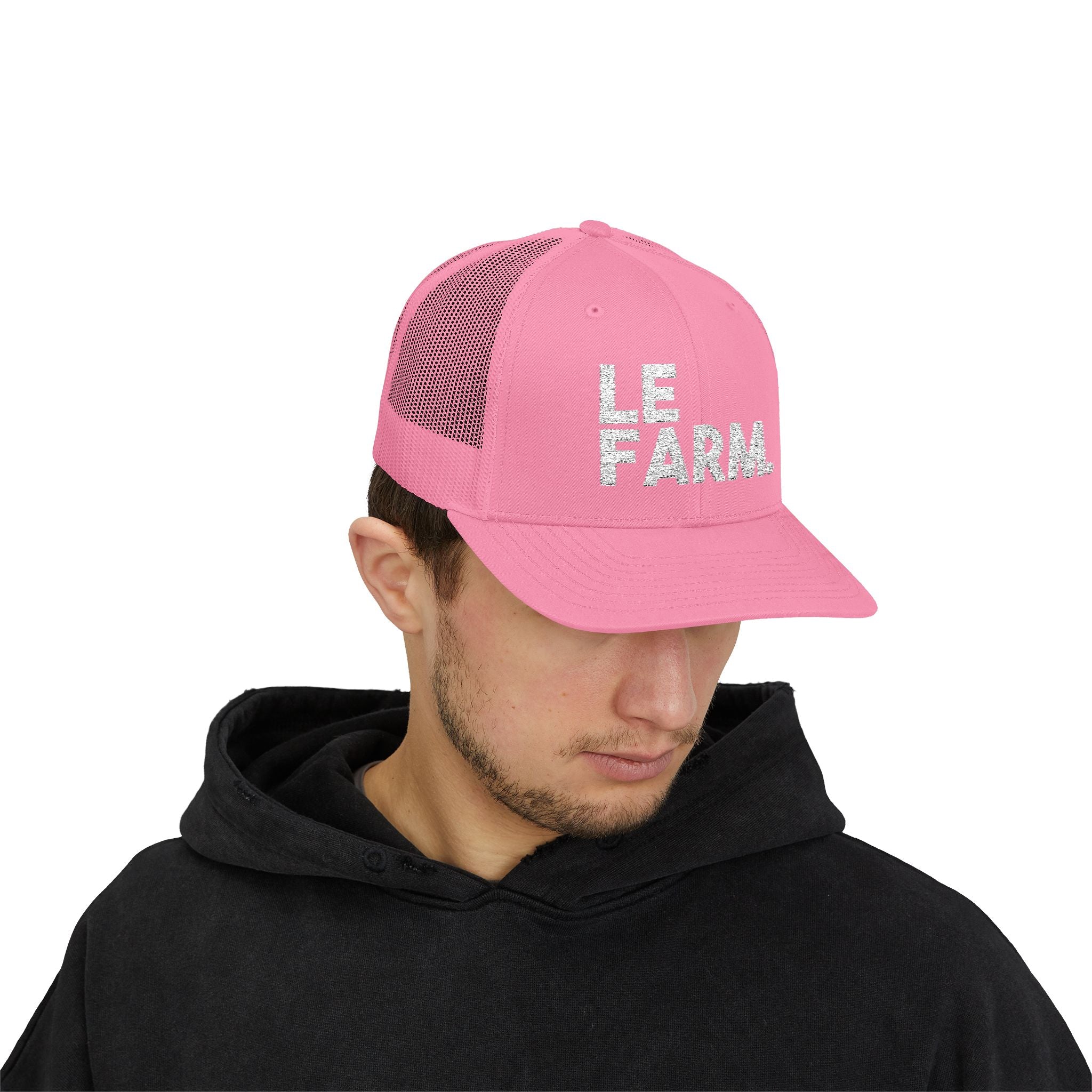 Frickin Farm Fest - Le Farm Pink Trucker Hat Embroidered