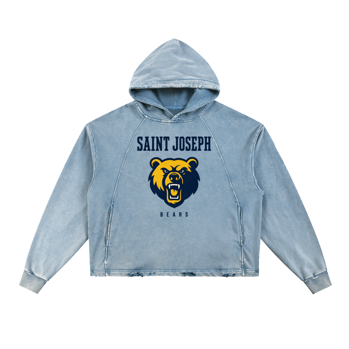 Bears Tennis - Vintage Washed Frayed-Hem Hoodie